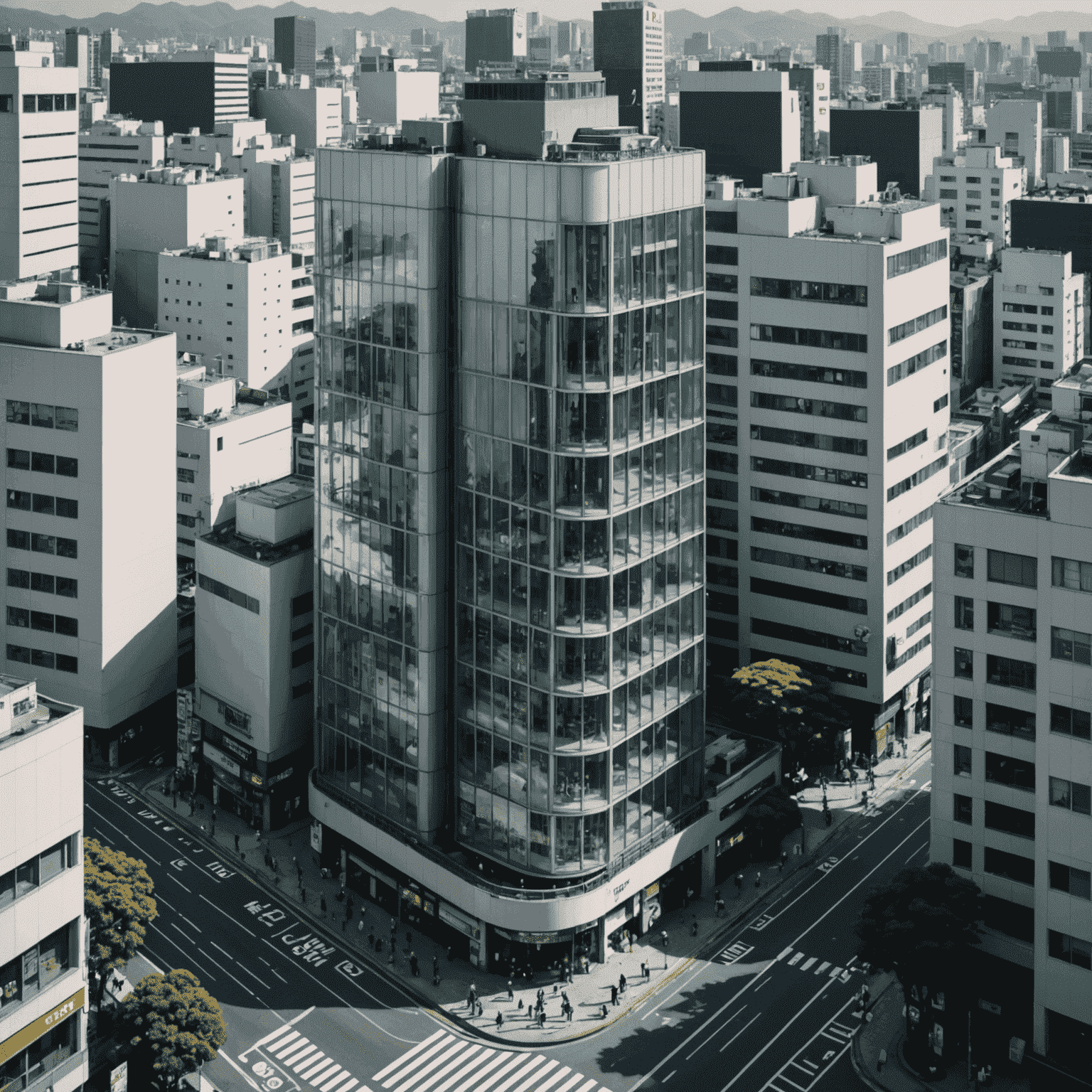 渋谷ヒカリエの外観と周辺の都市風景。高層ビルの近代的なガラス張りの外観と、周囲の賑やかな街並み。